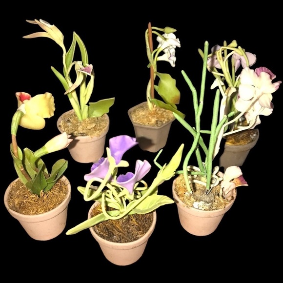 Mini Flower Pot Clay Floral Plants in Clay Flower Pots Doll House Displa… - Picture 2 of 6